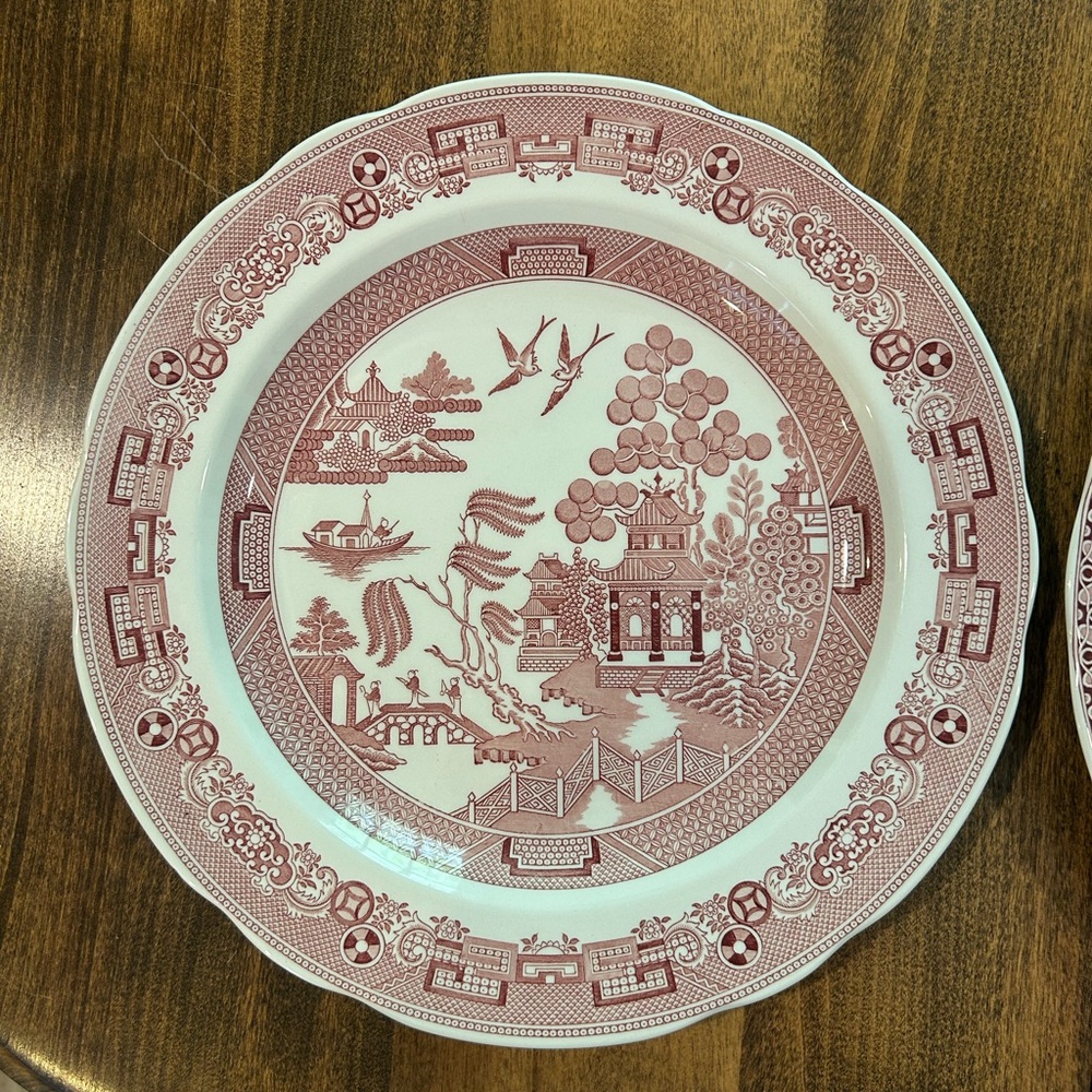 Pair of Spode Archive Collection Plates Georgian Series - Willow and Rome - Picture 4 of 14